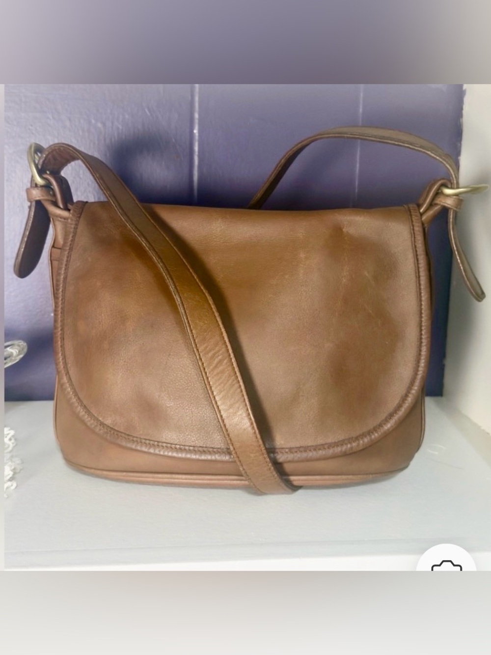 Authentic vintage Coach Fletcher glove tanned leather crossbody saddle bag - Picture 1 of 12